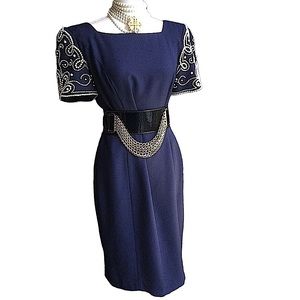 Vintage 1980’s Pearl Sleeved Dress.   B10